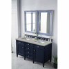 James Martin Vanities Brittany 60in Double Vanity, Victory Blue w/ 3 CM Eternal Serena Quartz Top 650-V60D-VBL-3ESR